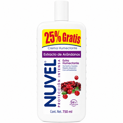 Crema Corporal Nuvel Protección Intensa Extracto de Arándanos 750ml