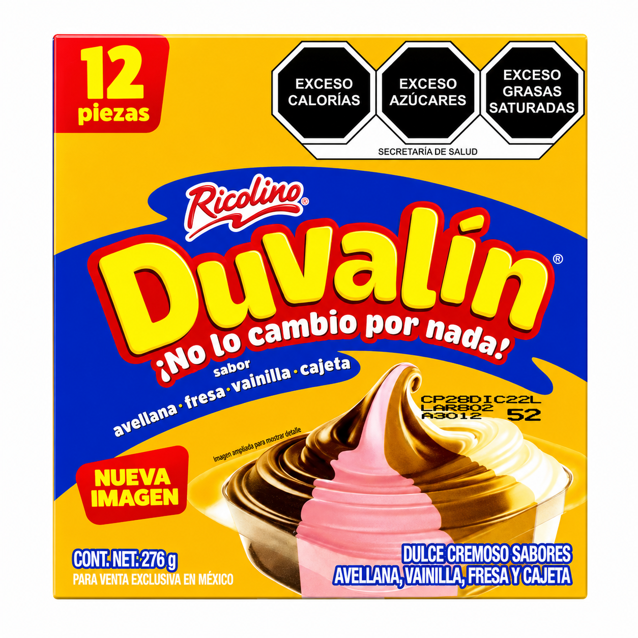 Duvalín Cuatro Sabores 276g × 12 pzs