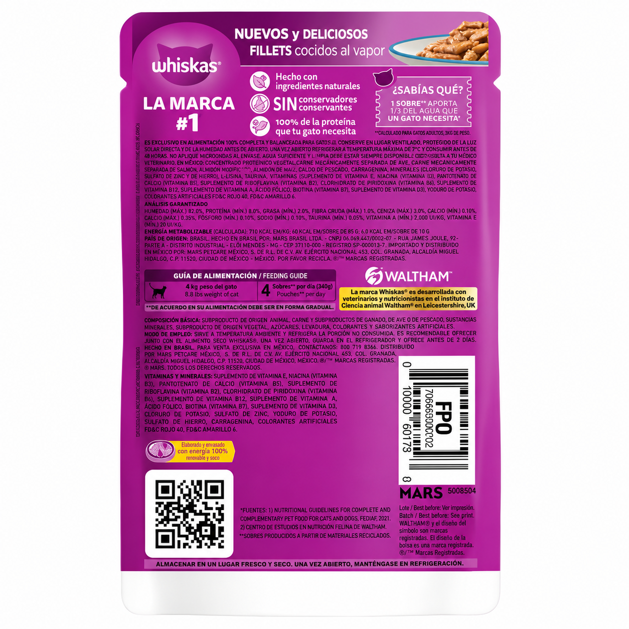 Sobre Whiskas para Gato Adulto Pescado Blanco 85g
