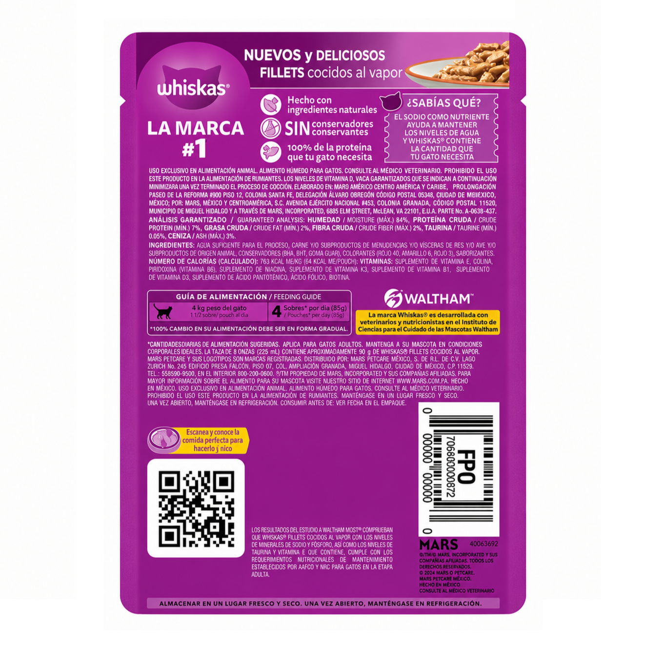 Sobre Whiskas para Gato Adulto Pavo 85g