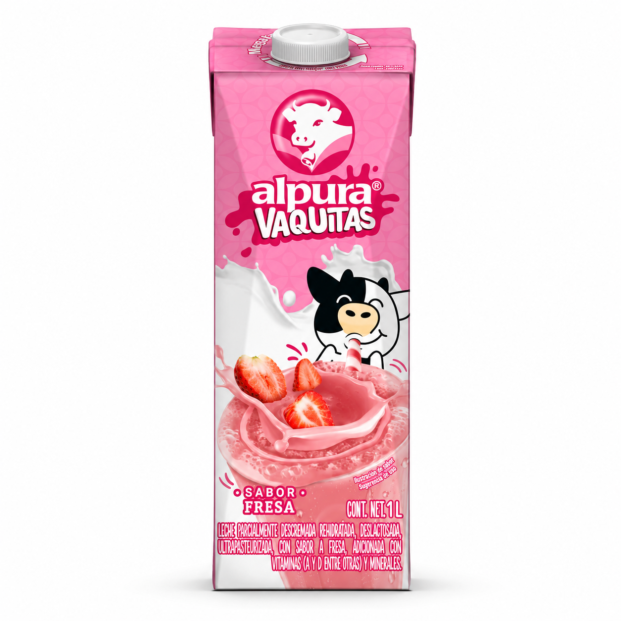 Leche Alpura Vaquitas Sabor Fresa 1L