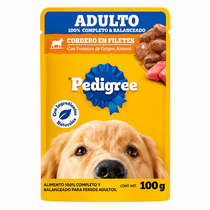 Sobre Pedigree para Perros Adulto Cordero en Filetes 100g