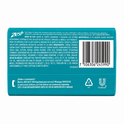Jabón Zest Aqua Aroma Revitalizante Azul 135g