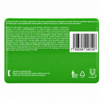 Jabón Savilé Extracto de Sábila y Agua de Coco 135g
