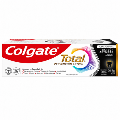 Pasta Dental Colgate Total Carbón Activado 75ml