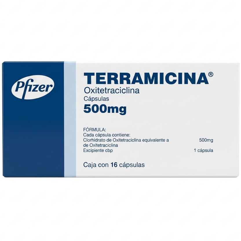 Pfizer Terramicina Cápsulas 500mg × 16 pzs