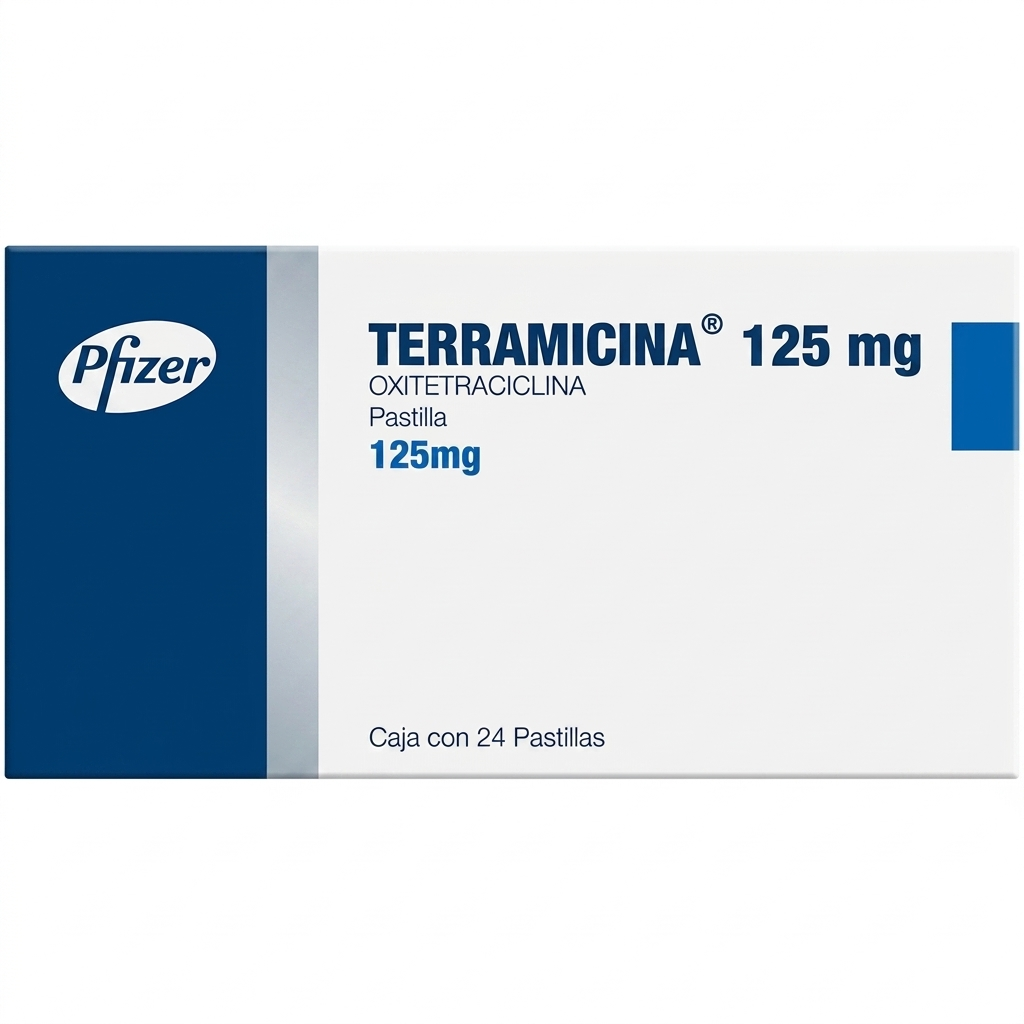 Pfizer Terramicina Cápsulas 125mg × 24 pzs
