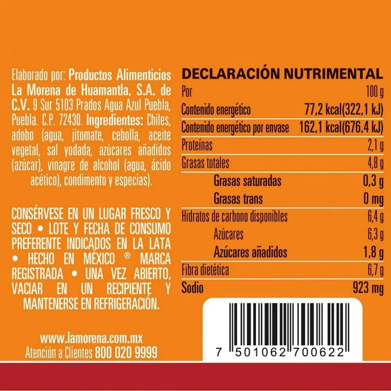 Chiles Chipotles Adobados La Morena 210g