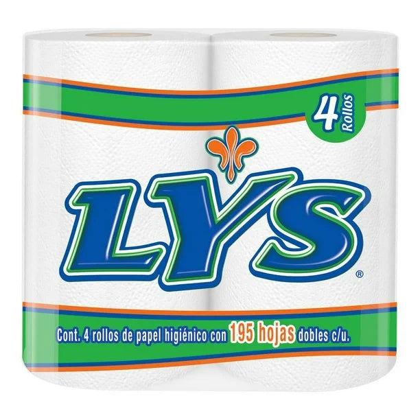 Papel Higiénico LYS Hojas Dobles 4 pzs × 195 hojas