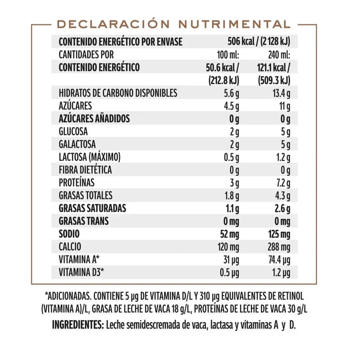 Leche Santa Clara Deslactosada 1L