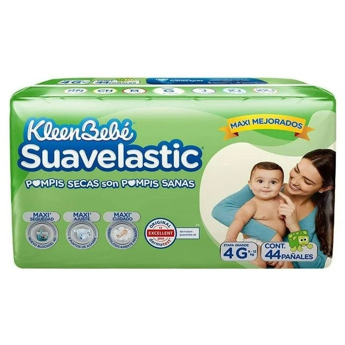 Pañales KleenBebé Suavelastic 9 - 12 Kg Etapa 4 Grande 48 pzs